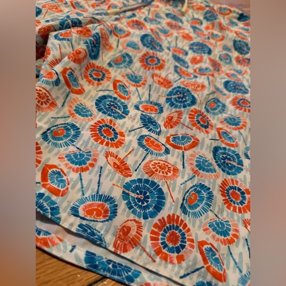 Johnnie O 1/2 Elastic Swim Trunks Men’s Size M Blue/Orange Geometric Print Lined - Picture 3 of 16